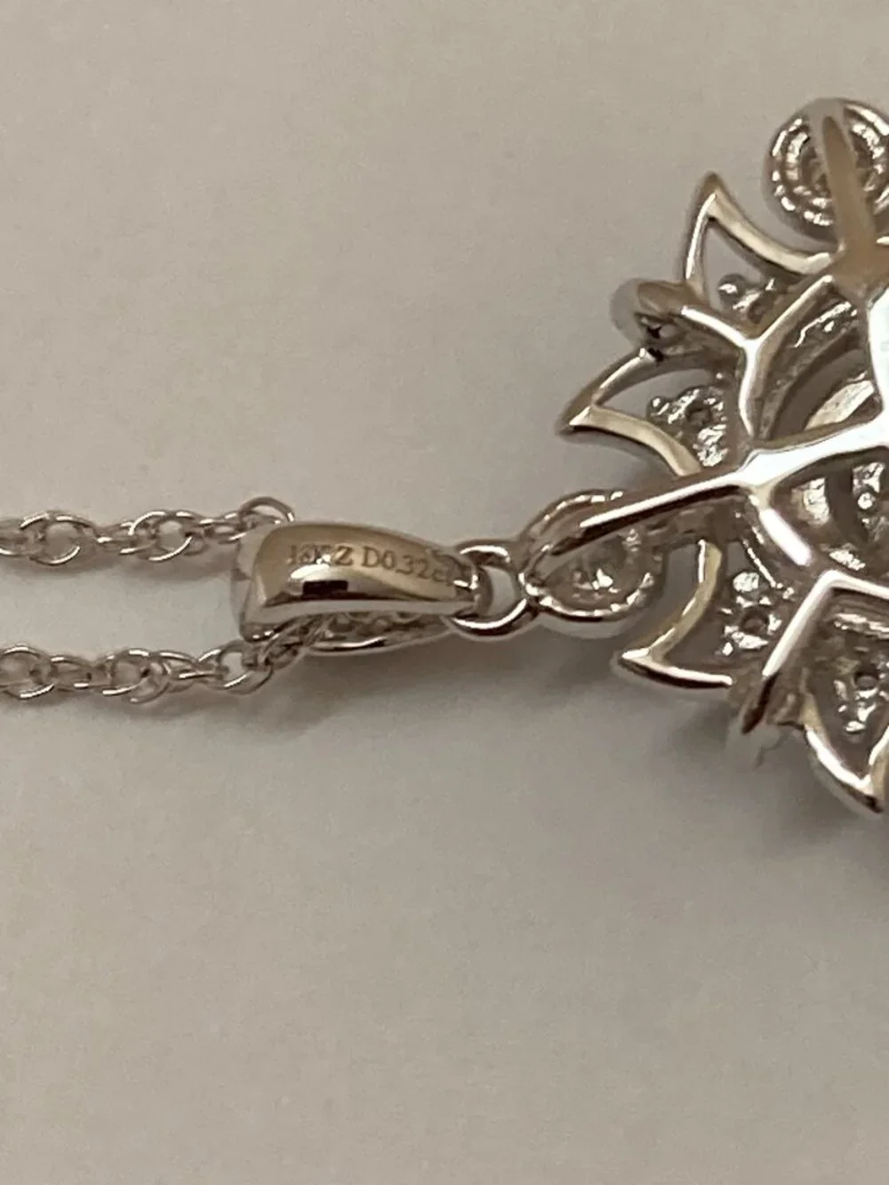 18K White Gold Diamond Pendant Bezel Set .32 Ctw 16" - Picture 5 of 9